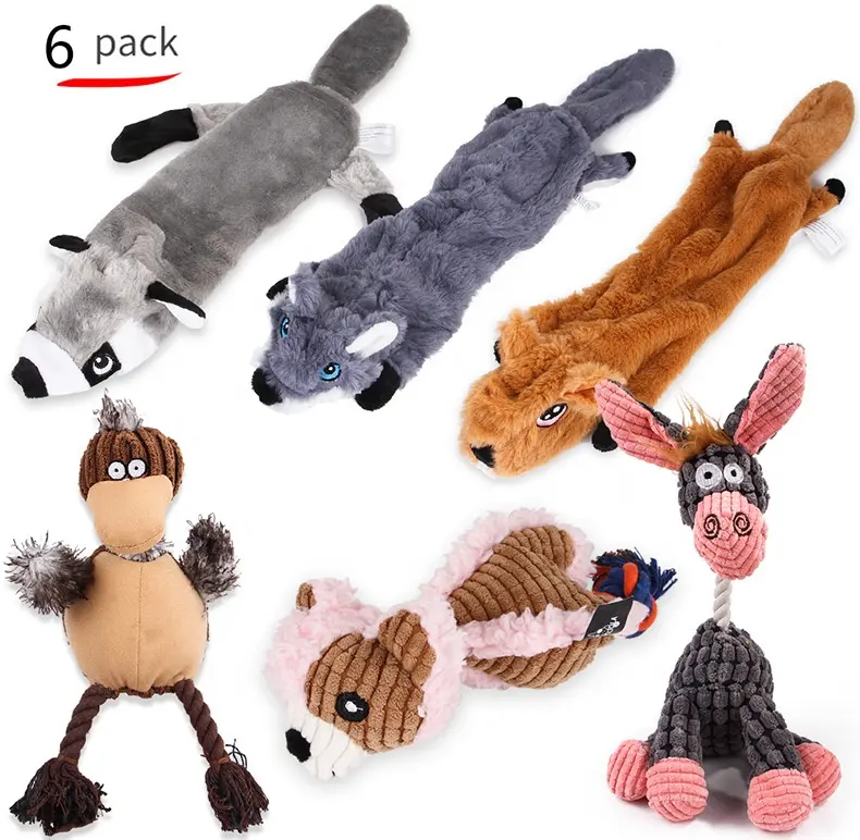 गर्म बेच कुत्ते चीख़ खिलौने 6 पैक पालतू खिलौने crinkle कोई भराई जानवरों कुत्ते आलीशान खिलौने जुगल