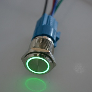 Impermeabile 16mm a testa piatta pulsante a LED interruttore in metallo 3V 12V 24V 220V Max. 250V con luce - Product Image 5