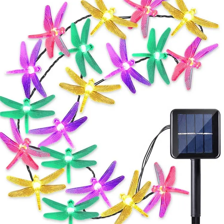 Nieuwe Aangekomen 5 Meter 20 Led Solar Dragonfly Fairy String Lights Waterdicht Kerst Bomen Tuin Patio