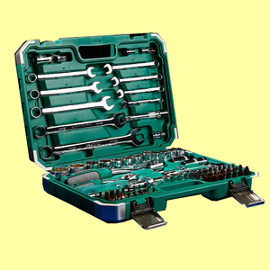 Juego de llaves de tubo de 82 piezas, herramientas manuales de combinación multifunción de servicio pesado, Kit de Llave de trinquete para reparación de automóviles - Product Image 1