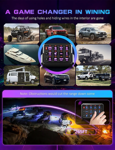 Pannello interruttore WIRELESS 12/24V 12 GANG con base di ricarica magnetica e scatola di sistema relè di controllo del circuito - Product Image 3