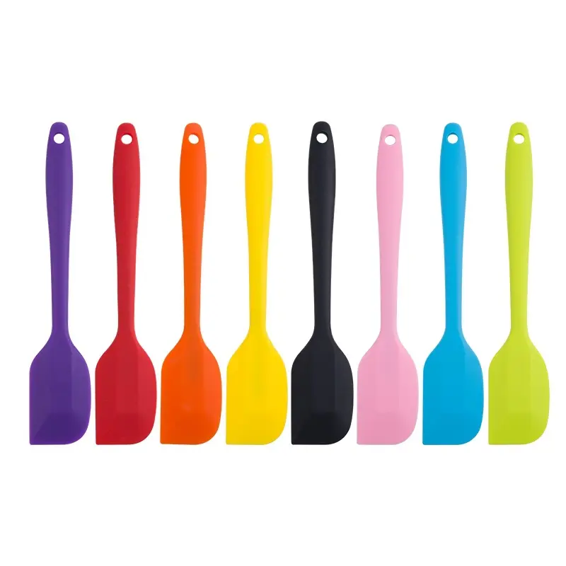 21CM Tích Hợp Thìa Nhà Bếp Nhỏ Silicone Nấu Ăn Spatulas Chịu Nhiệt Spatulas Không Dính Cao Su Spatulas