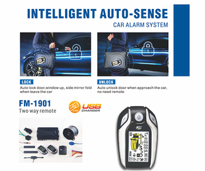 Alarma de coche de dos vías, sistema de entrada sin llave de arranque de motor remoto PLC, sistema de alarma de coche con pantalla LCD remota - Product Image 4