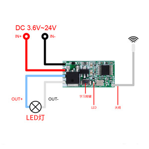 <strong>Wireless</strong> 433Mhz DC 3.6V-24V Remote Control Switch 433Mhz 1CH RF Relay Receiver LED Light <strong>Controller</strong> DIY Kit - Product Image 4