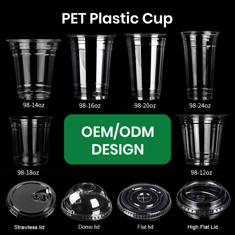 Gobelets en plastique transparent