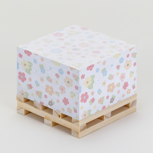 Cubo de notas adhesivas personalizado 400 500 hojas Bloc de notas autoadhesivo Notas de cubo con paleta de madera Impresión de logotipo de cuatro lados - Product Image 5