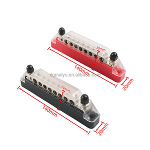 Kırmızı ve siyah eşleştirilmiş 8 yollu terminal bloğu bara kapaklı 8 * M5 4 sabitleme vidası ile - Product Image 4
