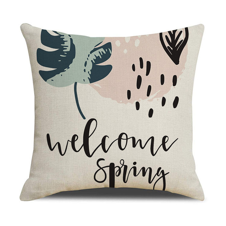 Geometric Linen Pillow Cover Cute Nordic Cushion Pillow Cover Digital Printing Car Sofa Bed Cushion Cover