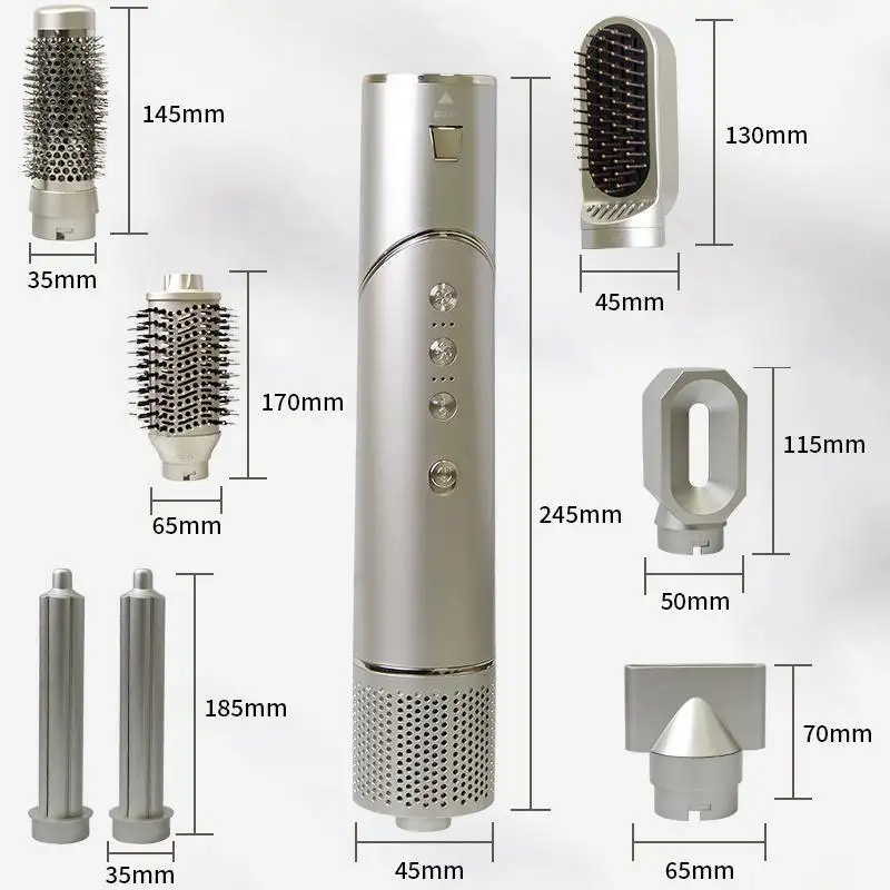 7 in1多機能折りたたみ式高速ヘアドライヤーブラシネガティブイオン電気ブロードライヤーボルマイザースタイラーホットエアブラシ