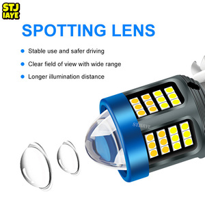 ไฟหน้ารถจักรยานยนต์ LED BA20DP15D H4แบบคู่สีขาวและเหลืองแรงดันไฟฟ้า12-80โวลต์ระบบให้แสงสว่างเลนส์หน้า - Product Image 4