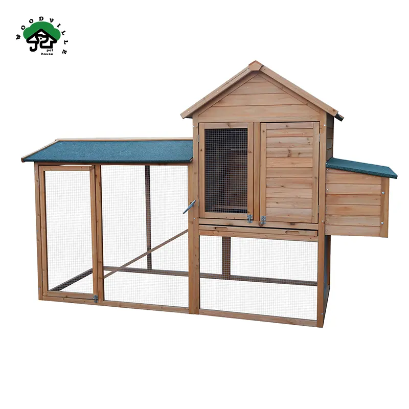Extérieur arrière-cour ferme en bois naturel poulailler poulailler lapin clapier cage avec toit en bois