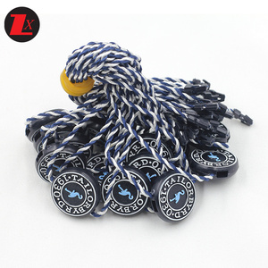 Cadena de etiqueta colgante de plástico de nailon colorido en relieve ecológico ZX con etiqueta de precio con logotipo colgante oscilante para ropa y zapatos sello de bucle seguro - Product Image 1