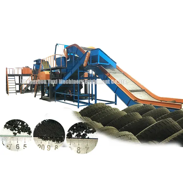 완전 자동 스크랩 대형 자동차 타이어 재활용 기계 고무 타이어 재활용 기계 폐기물 타이어 재활용 공장 터키