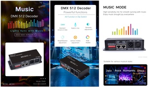 RGB RGBW DMX512 decoder musicale led strip controller dmx 12V 3CH 4CH DMX decoder per strip stage light control - Product Image 5