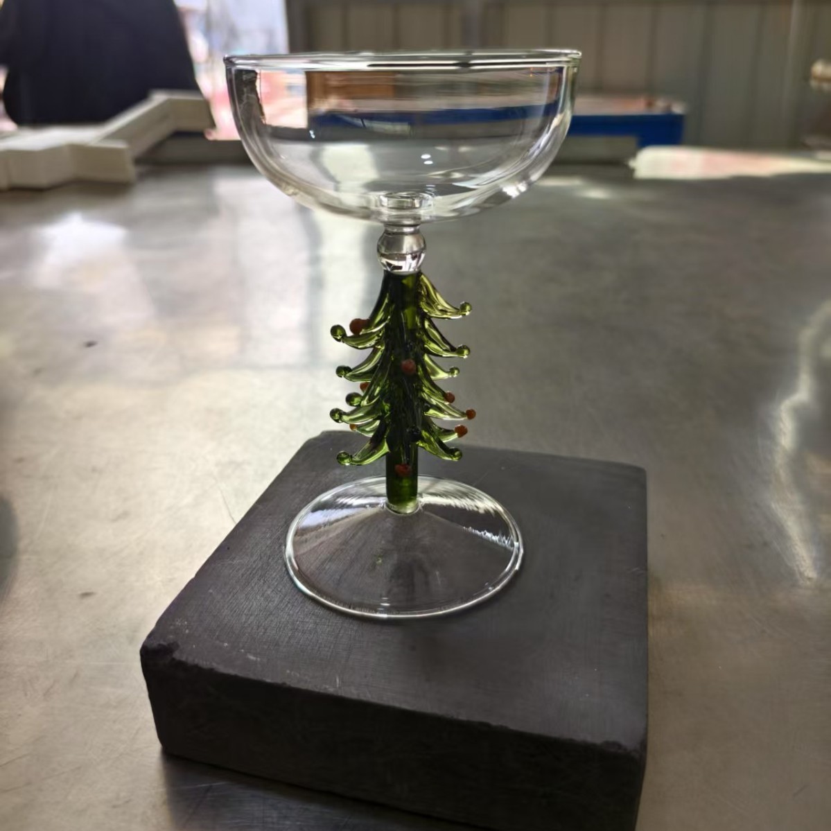 Green Christmas ice cream cup 15cm