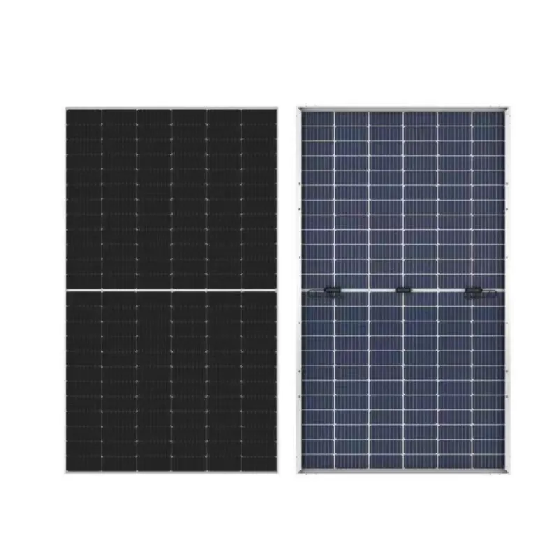 550w 580w mono silicon bifacial and single glass half -cut solar panel module for home.