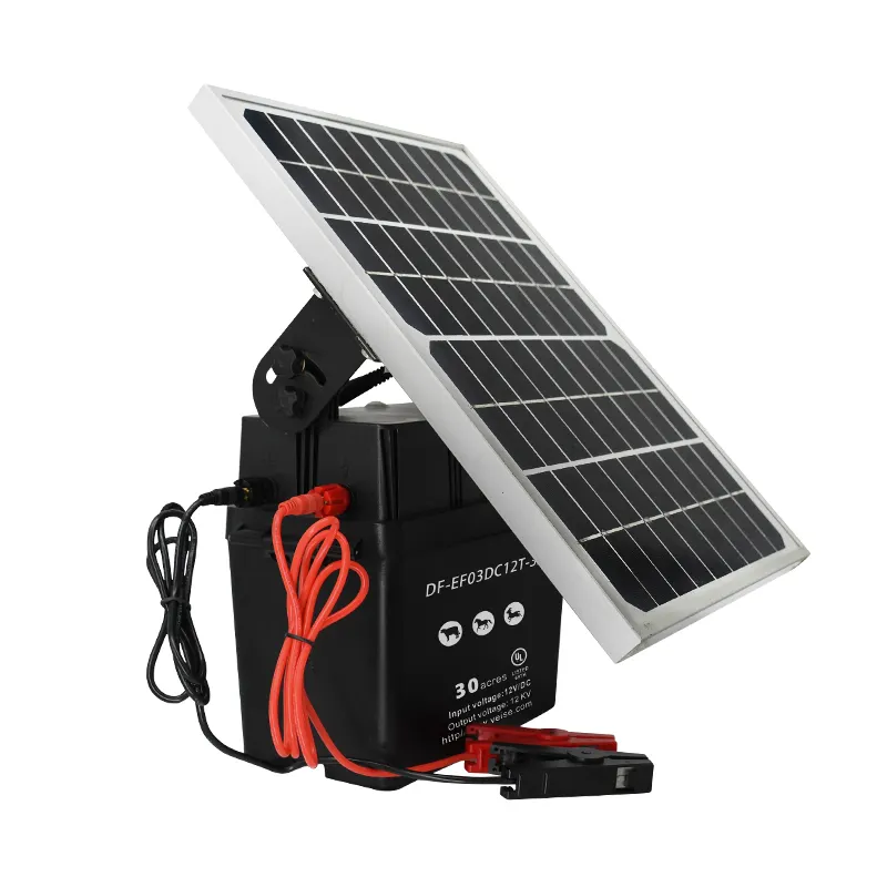 11W DC18V solar power electric fence energizer charger shock elettrico per elettrificatore di recinzione elettrica di sicurezza nella recinzione agricola