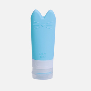 68ML/90ML sevimli kedi seyahat boyutu şişeleri TSA onaylı tuvalet konteyner seti sızdırmaz silikon doldurulabilir şampuan losyon - Product Image 5