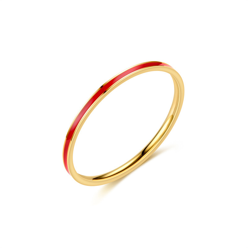 Anneau anti-goutte 1MM - Or rouge huile