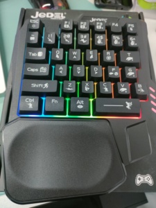 Jedel a mano singola tastiera da gioco luminosa con poggiapolso a LED retroilluminato 35 tasti ergonomico Controller di gioco per Computer PC - Product Image 2