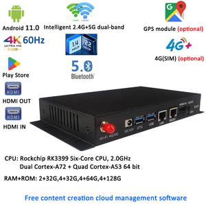 MPC3566 Metallgehäuse RK3566 Quad-Core Android 11.0 4K HD-MI TV Box 4G Netzwerk Digital Signage Media Player - Product Image 4