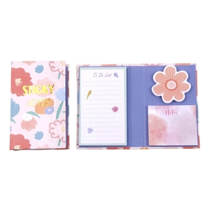 Bloc de notas de papel para oficina, juego de notas adhesivas con estampado Floral personalizado para estudiantes, nuevo - Product Image 1