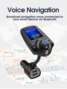 AGETUNR T10D 2023 QC 3.0 Fast Charger <strong>Bluetooth</strong> FM Transmitter Car AUX <strong>Input</strong> AUX <strong>Output</strong> Micro SD Card Dual USB <strong>Bluetooth</strong> Car Kit - Product Image 2