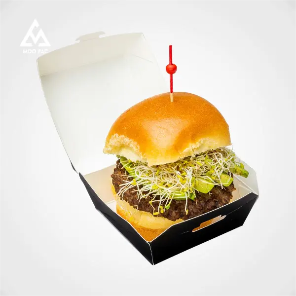 Recyclable Custom Corrugated Cardboard Food Grade Kraft Paper Printed Burger Boxes