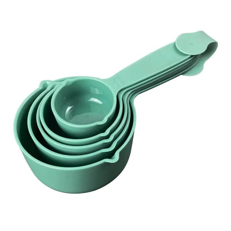 Новый дизайн, мерные ложки, пластиковая мерная чашка для выпечки, набор из 5 предметов, посуда с двойным открытым ртом