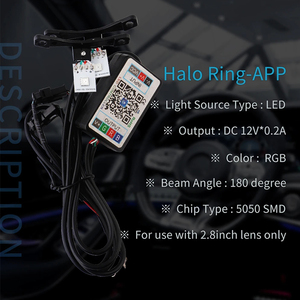 LED RGB APP Bluetooth şeytan şeytan gözler araba motosiklet 2.5 3.0 inç projektör Lenscar melek göz DRL araba aksesuarları - Product Image 4