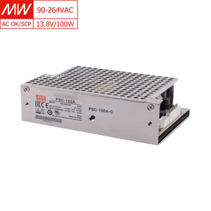 MEAN WELL PSC-100A、100W UPS機能、13.8V 4.75A、コンパクトサイズ、グローバル入力範囲、シングル出力電源 - Product Image 1