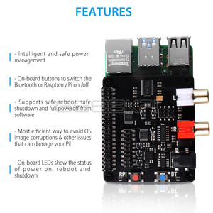 Il cappello DAC 5.0 GeeekPi X930 blvBluetooth supporta il riavvio sicuro, lo spegnimento sicuro e il Poweroff completo dal Software per Raspberry Pi 4B/3B - Product Image 5