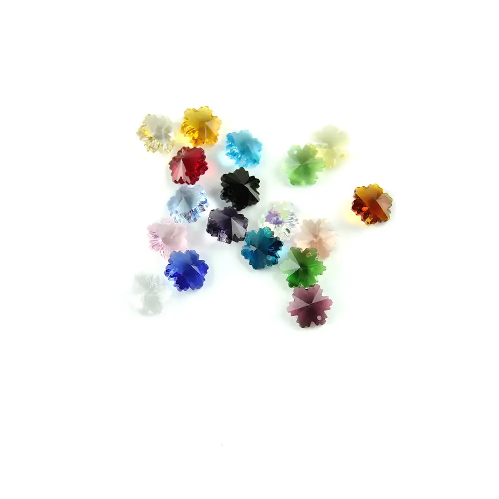 Austrian Crystal Beads Fashion 14mm One Hole Colorful Crystal Snowflake Crystal Beads For Bracelet