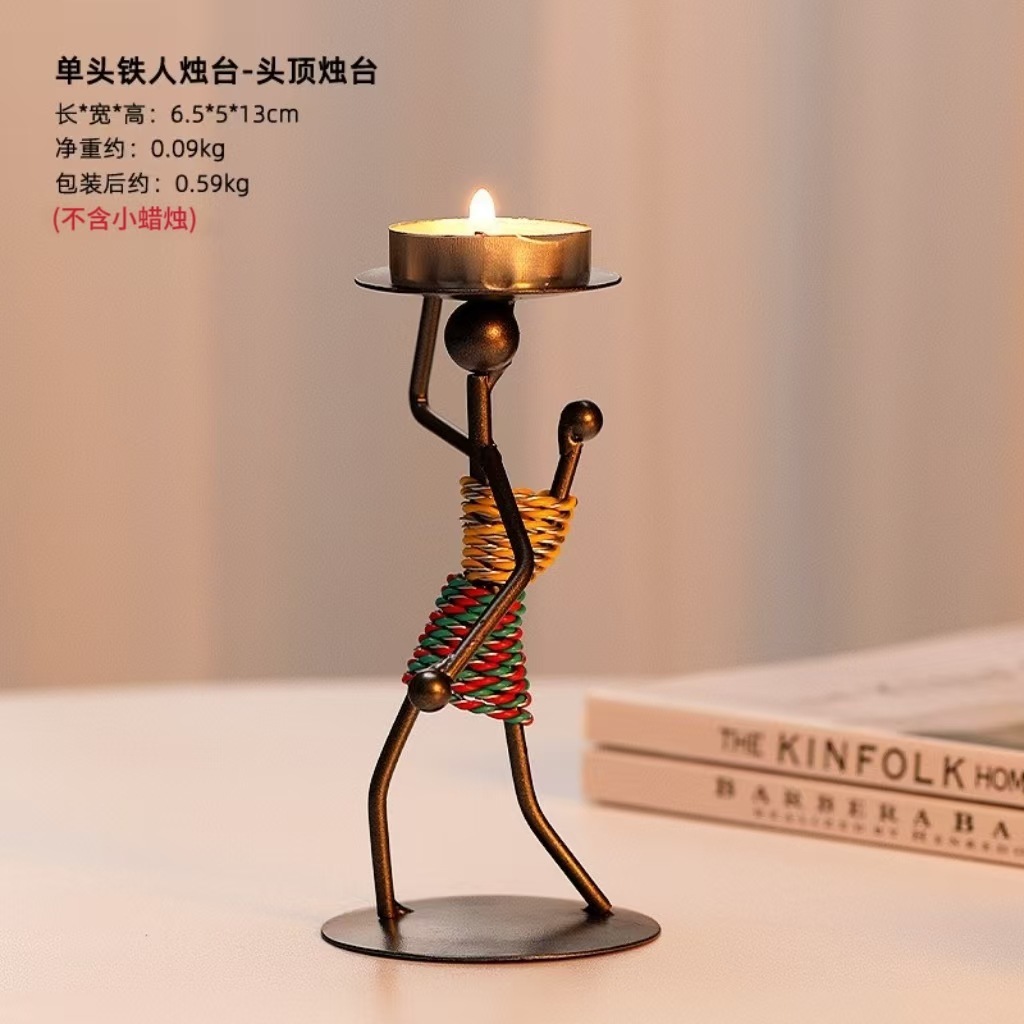 Single iron candlestick-a