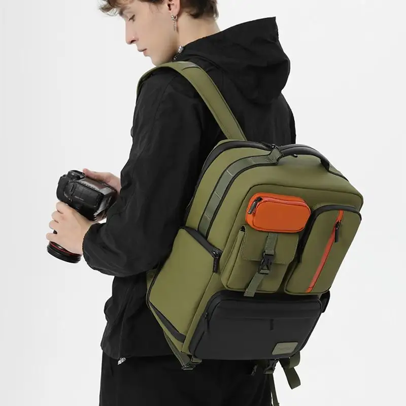 Borsa morbida impermeabile per Laptop da 17 pollici in Nylon e pelle alla moda Unisex con cerniera morbida borsa per fotocamera verde zaino per Sony