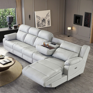 Cabine japonaise intelligente salon inclinable en cuir véritable couche supérieure Home cinéma électrique peau de vache zéro tête murale multifonctionnelle - Product Image 6
