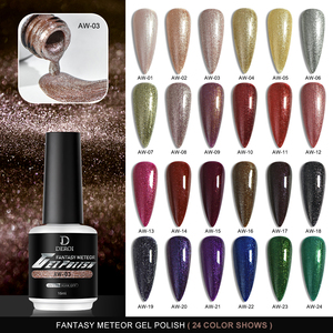 לק ג'ל נצנצים 15 מ\\\"ל של דרואי, מעצב צרפתי, ייבוש במנורת לד/UV, טבעוני, ידידותי לסביבה, ללא TPO וללא HEMA, לשימוש בסלון ציפורניים - Product Image 1