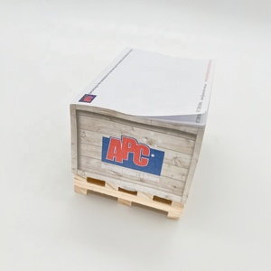 Almohadillas adhesivas para regalo de oficina impresas personalizadas, bloques de cubo, paletas de madera, notas adhesivas con logotipo de la empresa - Product Image 6