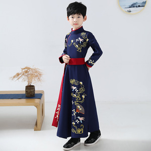 男孩汉服批发价格便宜中国传统儿童服装简约风格日常绿色汉服 - Product Image 3