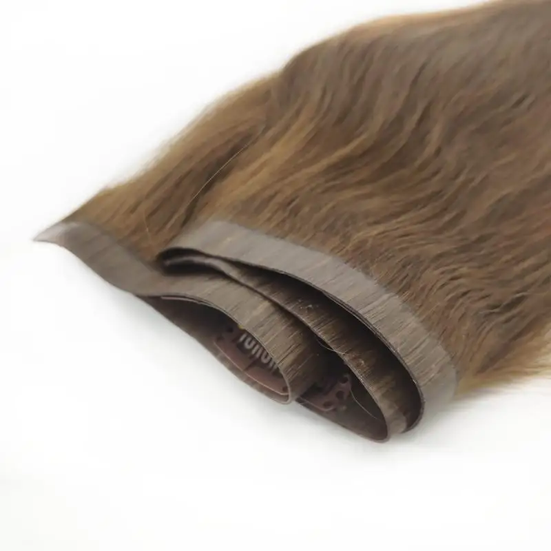 Clip real ins-cabello humano 100% remy, cabello Virgen sin procesar, natural, largo, recto, invisible, clip en la extensión del cabello, venta al por mayor