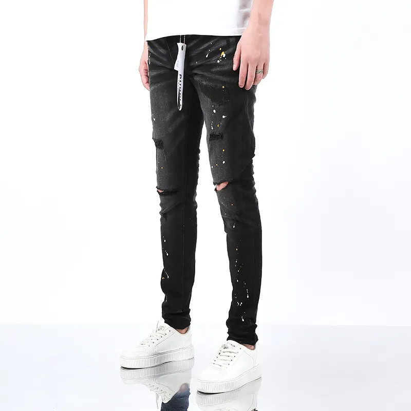Jeans roxos masculinos da moda novos jeans magros anti-idade casuais skinny