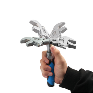 5 In 1 10 inç anahtarı ayarlanabilir anahtar çok fonksiyonlu geri çekilebilir ağır katlanabilir katlanır cırcır anahtarı el aletleri - Product Image 1