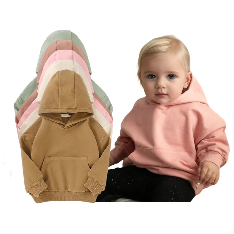 Felpa con cappuccio in cotone biologico felpa con cappuccio per bambini stile francese Terry Plain