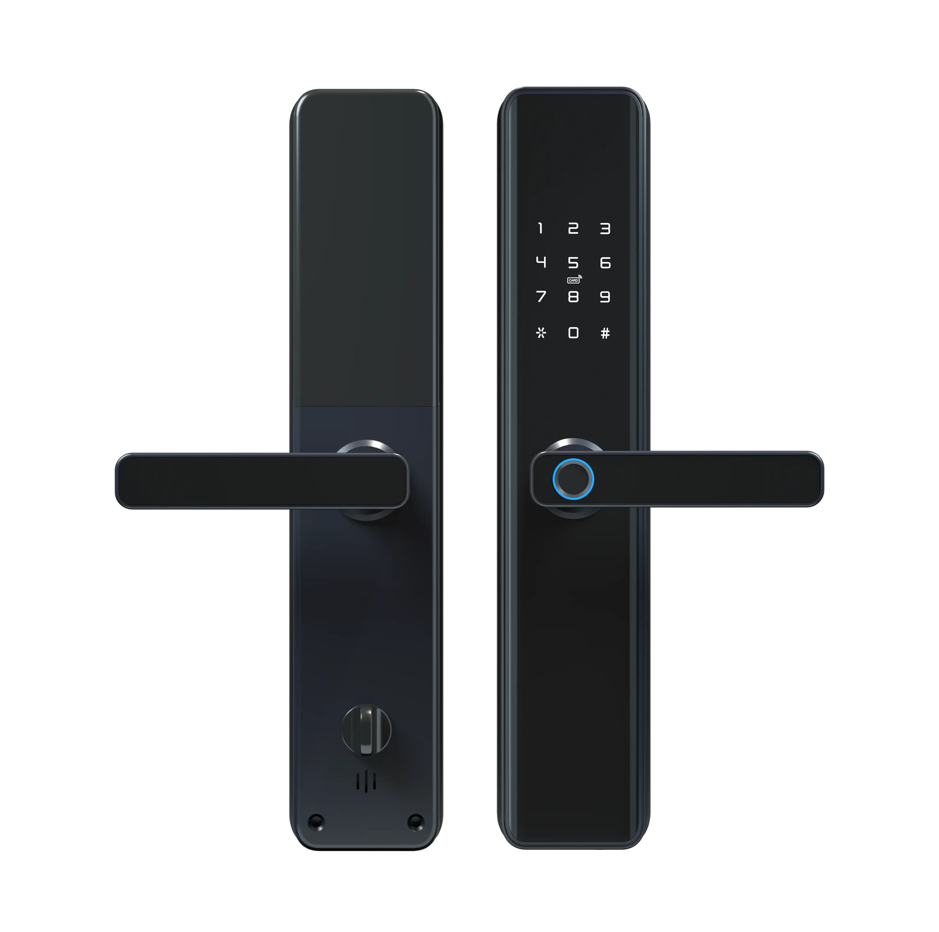 Door Handle Lock Biometric Fingerprint Digital Cylinder Wifi Tuya TTLock Access Control Door Magnetic Smart Locks for wood Door