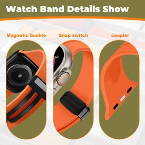 Custom Silicone Magnetic Strap for <strong>Apple</strong> Watch Series 9 <strong>8</strong> 41Mm 45Mm, Correas Para Reloj Strap for <strong>Apple</strong> Watch Ultra 2 49Mm - Product Image 4