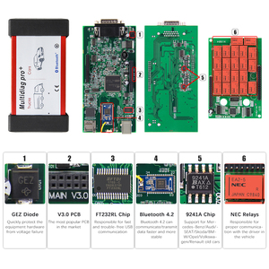 Herramienta de escaneo Universal Multidiag Pro para coches y camiones, lector de código inalámbrico OBD2, tablero único, 12V, 24V - Product Image 4