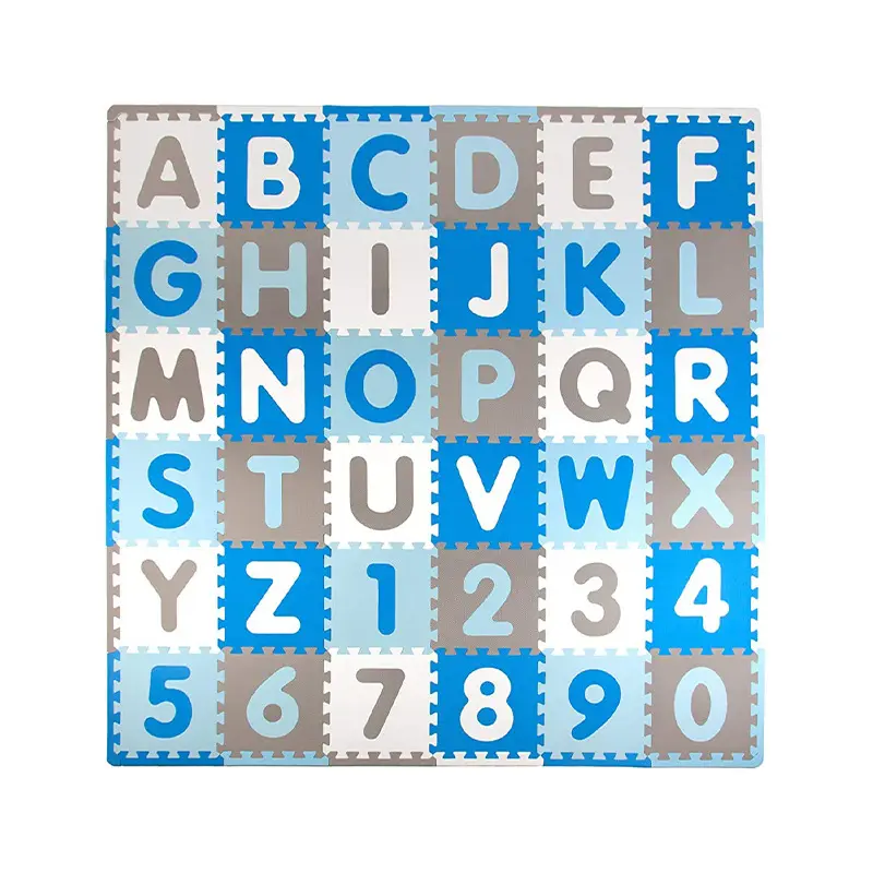 Materiale sicuro per la stanza dei bambini alfabeto e numeri di gomma EVA schiuma Puzzle gioco tappetino.