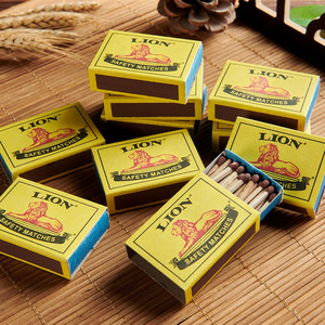กล่องไม้ขีดสีเหลือง vlongmatch ปลายไม้ขีดสีน้ำตาลปรับแต่งโลโก้บน Matchbox ไม้ขีดสีสันสดใสสำหรับการจับคู่เทียนซิการ์ - Product Image 3