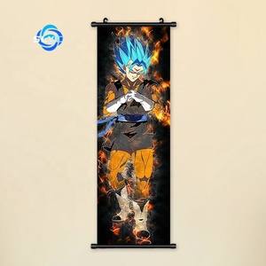 Dragoned ball Z超级赛亚悟空卷轴高清海报卧室墙壁跨境运输漫画装饰帆布印刷标志性动漫艺术
