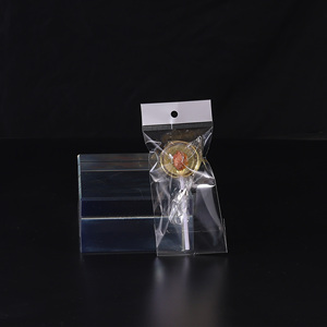 Bolsas de plástico autoadhesivas transparentes Poly Cpp Opp, 6cm de ancho, longitud variable con cabezal, orificio colgante redondo para embalaje, MOQ 100 Uds - Product Image 1